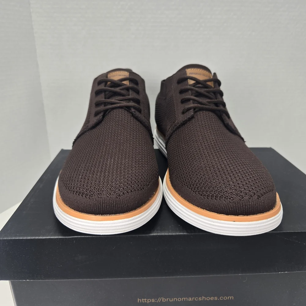 Bruno Marc Grand-01 Men's Dark Brown Ultra Light Mesh Oxfords Size 10.5 10 1/2